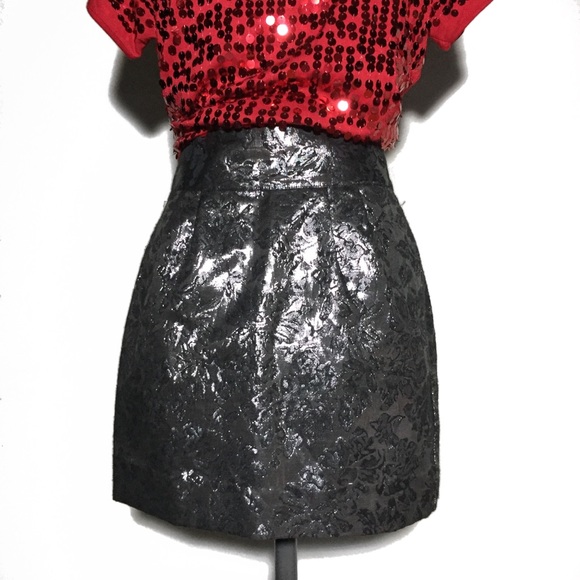 silence + noise Dresses & Skirts - Silence & Noise (UO) Silver Embossed Mini Skirt 2